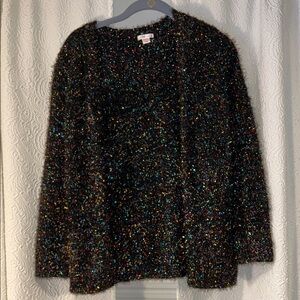 Xhilaration Black Confetti and Sparkle Cardigan Medium Party Festive